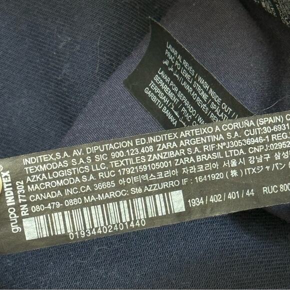 Zara Men’s Jeans Size 34 Blue Dark Wash Slouchy Fit Canvas Carpenter Work Style - Picture 10 of 10